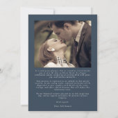 Classy Navy Blue Elegant Kalligrafie Foto Save The Date (Achterkant)