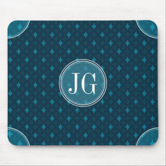 Classy Navy Blue en Blauwgroen Geometric Custom Mo Muismat