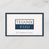 Classy Navy Blue Ivory Dank u Visitekaartje (Voorkant)