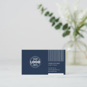 Classy Navy Blue Minimalist Corporate Visitekaartje (Staand voorkant)