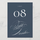 Classy Navy Blue Wedding 5 x 7 Table Numbers Kaart (Voorkant)