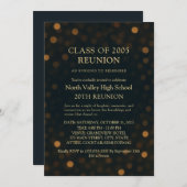 Classy Navy Gold 20th Class Reunion Invitation Kaart (Voorkant / Achterkant)