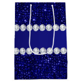 Classy Navy Sequins en Diamonds - Gepersonaliseerd Medium Cadeauzakje (Achterkant)