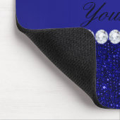 Classy Navy Sequins en Diamonds - Gepersonaliseerd Muismat (Hoek)