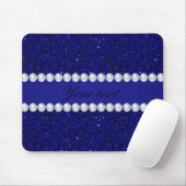 Classy Navy Sequins en Diamonds - Gepersonaliseerd Muismat (Met muis)