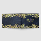 Classy Navyblauw en goud boho spiralen bruiloft Gastenboek (Volledig)