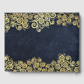 Classy Navyblauw en goud boho spiralen bruiloft Gastenboek (Achterkant)