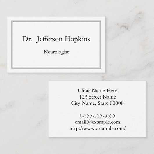 Classy Neurologist Visitekaartje (Voorkant / Achterkant)