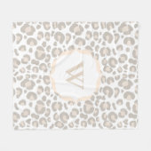Classy Neutral Cheetah Print & Initiaal Letter Fleece Deken (Voorkant (Horizontaal))