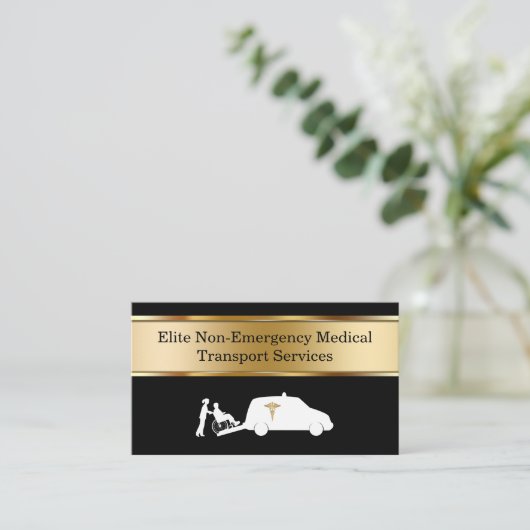 Classy niet-spoedeisend medisch vervoer visitekaartje (Staand voorkant)