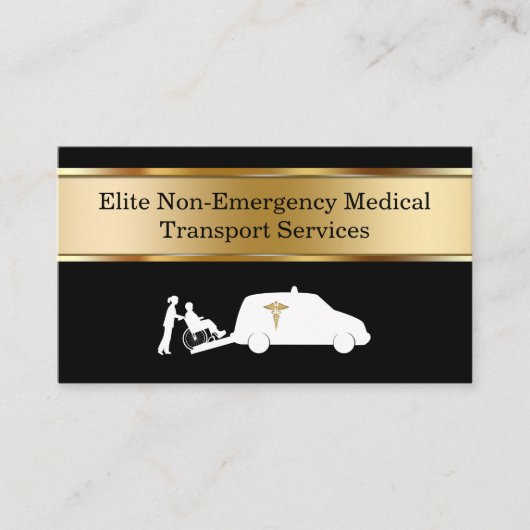 Classy niet-spoedeisend medisch vervoer visitekaartje (Voorkant)