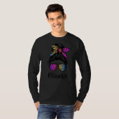 Classy Nina life Messy Bun Rainbow Leopard Moeder T-shirt (Voorkant volledig)