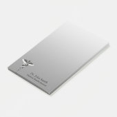 Classy Noble Caduceus Medical Elegant Black White Post-it® Notes (Schuin)