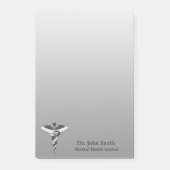 Classy Noble Caduceus Medical Elegant Black White Post-it® Notes (Voorkant)