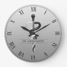 Classy Noble Medical Asclepius Elegant Black White