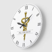 Classy Noble Medical Asclepius Elegant Gold Silver Grote Klok (Hoek)