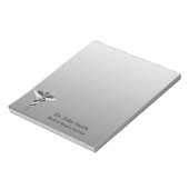 Classy Noble Medical Elegant Black White Caduceus Notitieblok (Linkerzijde)