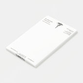 Classy Noble Medical Elegant Black White Caduceus Post-it® Notes (Schuin)