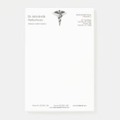 Classy Noble Medical Elegant Black White Caduceus Post-it® Notes (Voorkant)
