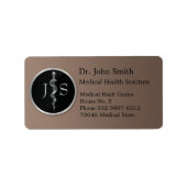 Classy Noble Rod of Asclepius Silver Medical Etiket (Voorkant)