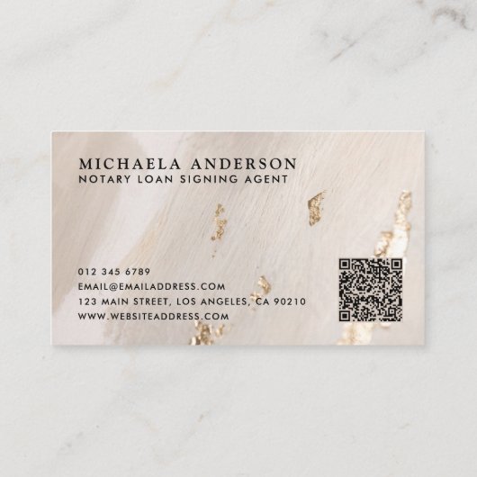 Classy Notaris Lening Signing Agent QR Code Gouden Visitekaartje (Achterkant)
