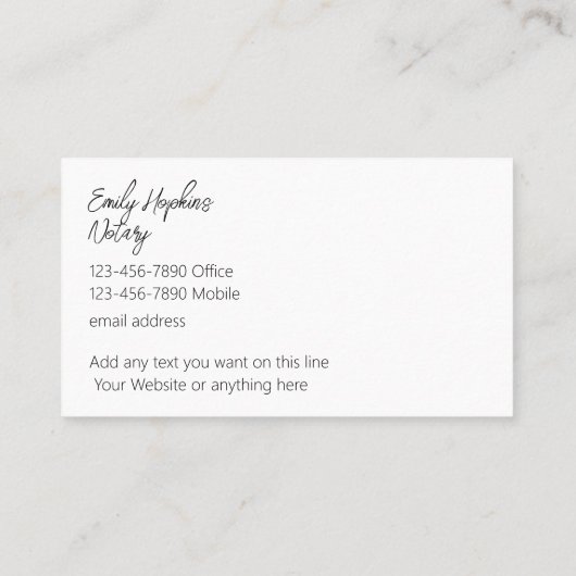 Classy notaris openbare trendy Visitekaartjes (Achterkant)