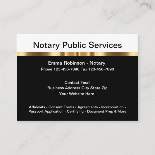 Classy notaris openbare upscale Visitekaartjes (Voorkant)