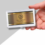 Classy notaris openbare visitekaarthouder<br><div class="desc">Classy Notary Public thema visitekaartje houder met elegant notaris embleem kunt u gebruiken op ons visitekaartje hoesje of vervangen door uw eigen logo. Ontworpen om uw visitekaartjes vast te houden en ze in stijl te beschermen voor notaris,  certificeerder of signator.</div>