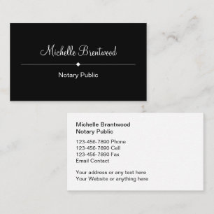 Classy Notary Publieke Eenvoudige Visitekaartjes