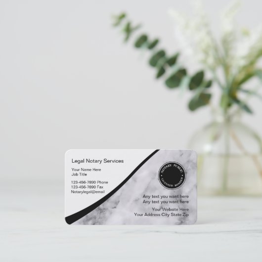 Classy Notional Public Business Card-sjabloon Visitekaartje (Staand voorkant)