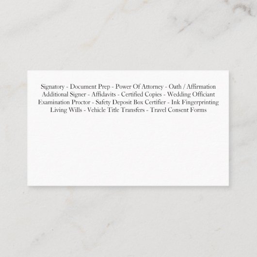 Classy Notional Public Editable Visitekaartjes (Achterkant)