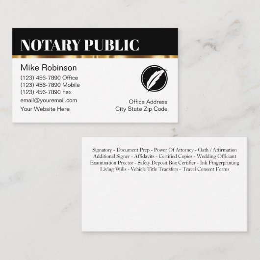 Classy Notional Public Editable Visitekaartjes (Voorkant / Achterkant)