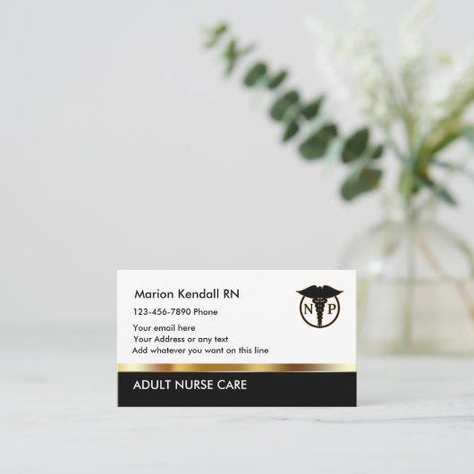Classy Nurse Practitioner Design Visitekaartje (Staand voorkant)
