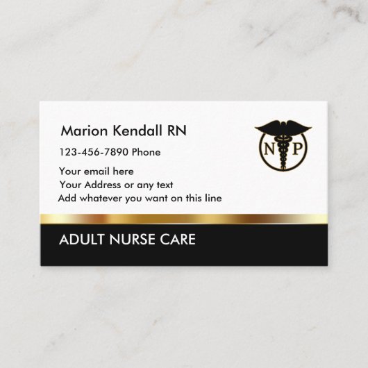 Classy Nurse Practitioner Design Visitekaartje (Voorkant)