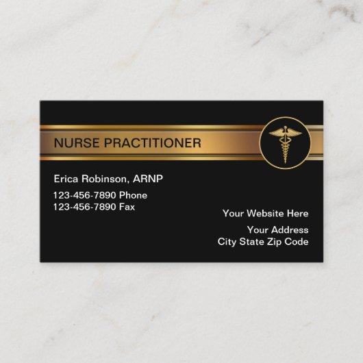 Classy Nurse Practitioner Visitekaartjes (Voorkant)