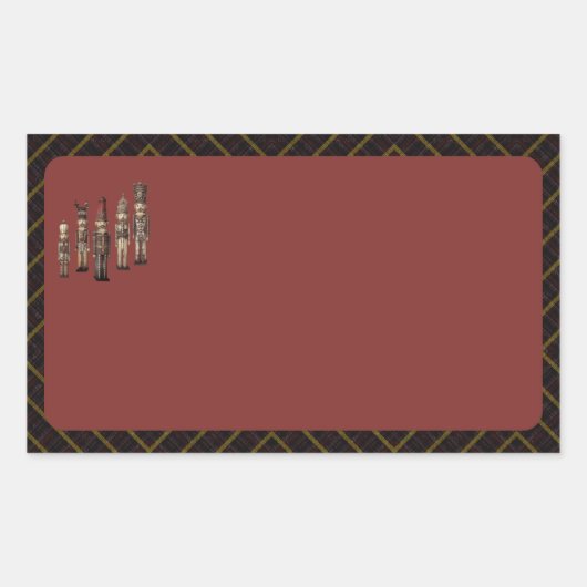 Classy Nutcracker Soldiers Name Labels Red (Voorkant)