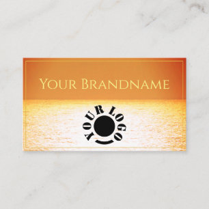 Classy Ocean Oranje Yellow Sunset Custom Logo Visitekaartje