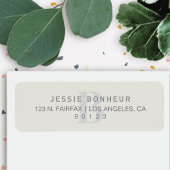 Classy off-white lichtgrijs retouradres etiket