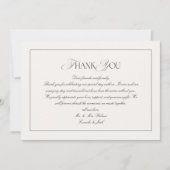 Classy Old Money Black and Ivory Wedding Photo Bedankkaart (Voorkant)