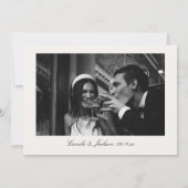 Classy Old Money Black and Ivory Wedding Photo Bedankkaart (Achterkant)