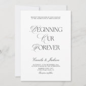 Classy Old Money Black and White Wedding Kaart (Voorkant)