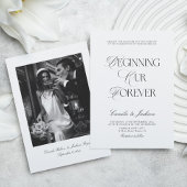 Classy Old Money Black and White Wedding Kaart
