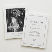 Classy Old Money Wedding Save the Date Photo Kaart