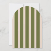 Classy Olive Green Fancy Retro Arched  Wedding Kaart (Achterkant)