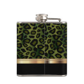 Classy Olive Green Leopard Animal Print Heupfles (Achterkant)