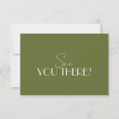Classy Olive Green Old Money Fancy QR Code Wedding RSVP Kaartje (Achterkant)