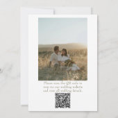 Classy Olive Green Old Money QR Code Photo Wedding Kaart (Achterkant)