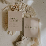 Classy Olive Green Old Money Retro Luxury Wedding Save The Date<br><div class="desc">This fancy & classy Wedding Save The Date Template is great for you. If you are looking for a pretty, elegant and easy to customize Wedding Save The Date Template .A very elegant simple cream and olive green script wedding save the date. Which features minimal green save the date bold...</div>