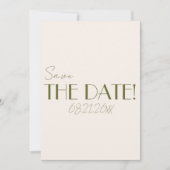 Classy Olive Green Old Money Whimsical Wedding Save The Date (Voorkant)