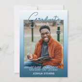 Classy Ombre Blauwgroen Blue Green Afstuderen Aankondiging (Voorkant)